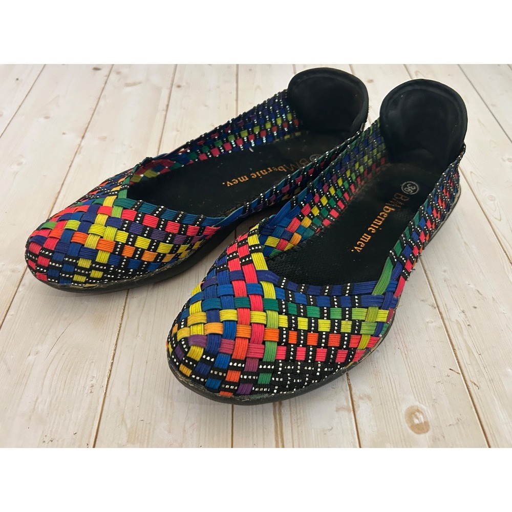 BERNIE MEV  Women MULTI COLOR Woven Comfort Shoes Sz EU 36 US 6.5